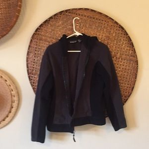 Gray & Black Patagonia fleece with hood